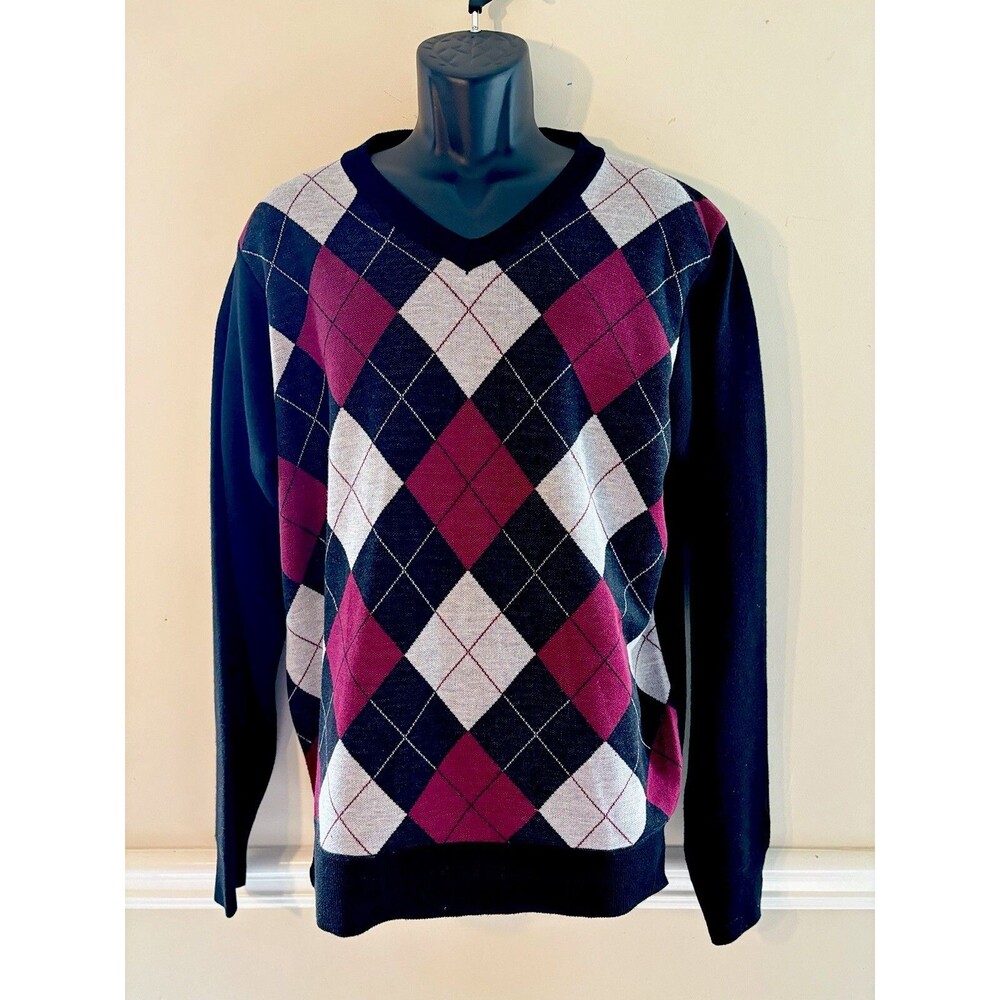 Cambridge Classics Sweater Men's Large Pullover V-Neck Long Sleeve 80s 90s Dad